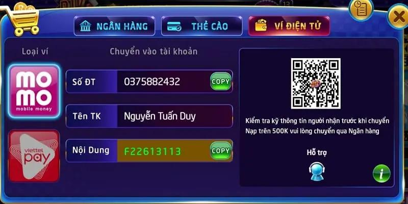 nạp tiền rikvip